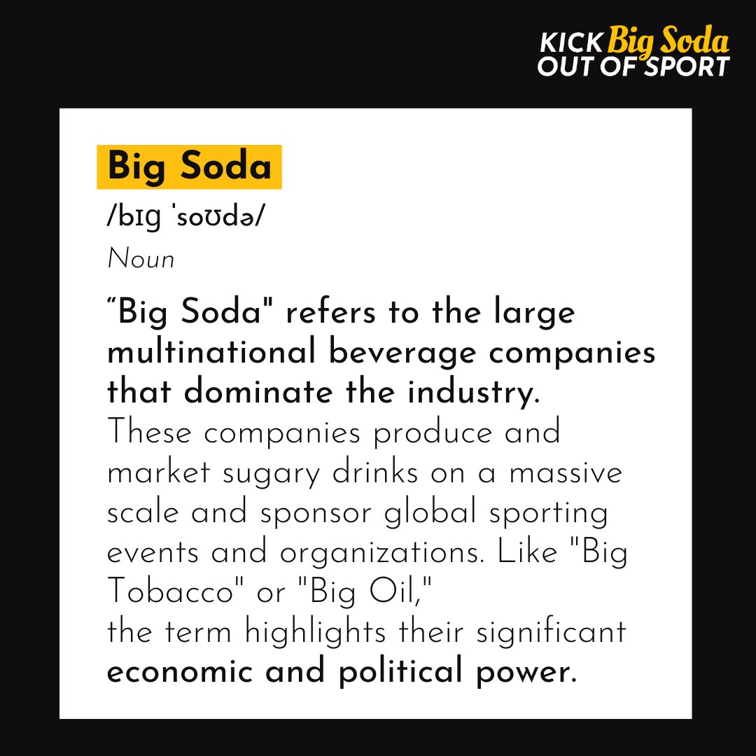KickBigSodaOut's tweet image. These companies are causing harm:
🥤 To our health with their sugar and
🌎 to our planet with their plastic.
We want their products removed from healthy sport: kickbigsodaout.org