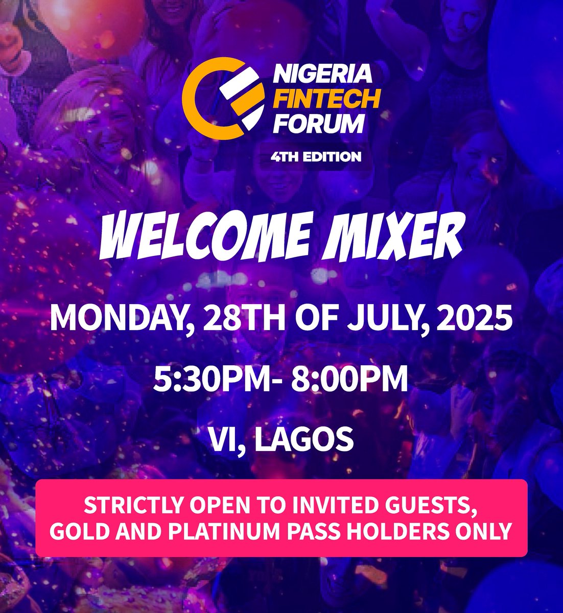 afritechseries's tweet image. The Nigeria Fintech Forum 2025 kicks off with an exclusive Pre-Event Mixer, a night of great conversations, new connections, and a room full of fintech leaders.
Join us on the 28th July, 2025 for an evening of genuine connections with innovators, investors, regulators, and…