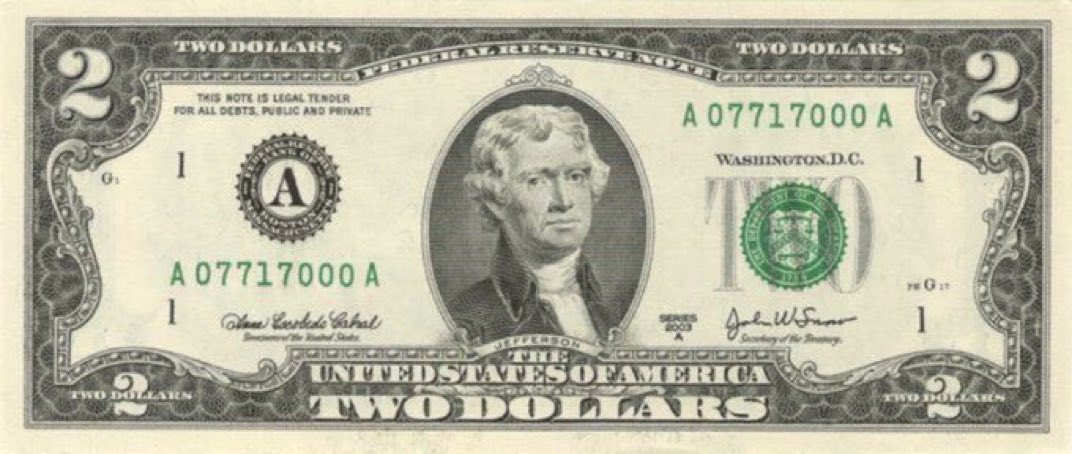 KLeavittNews's tweet image. ⚠️ATTENTION ⚠️
Do not skip this post! The $2 bill is the rarest banknote in the world, it is believed to bring MONEY and GOOD LUCK
REPOST TO CLAIM 💰