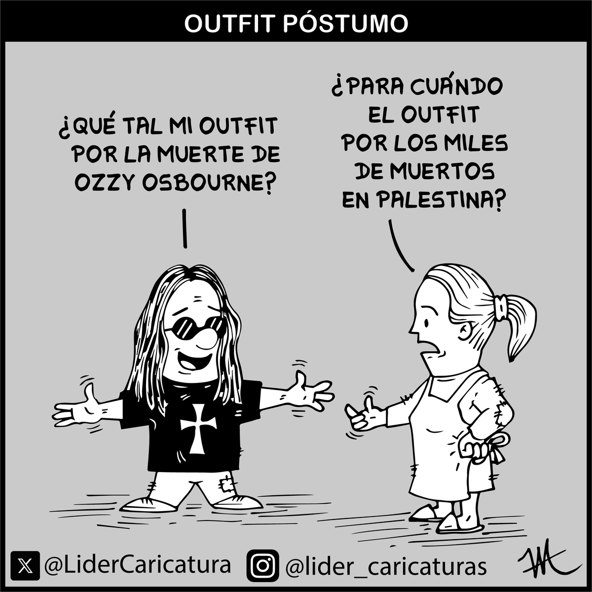 LiderCaricatura's tweet image. Veo mucha gente más consternada por la muerte de Ozzy Osbourne que por los miles de muertos en Palestina 😢🤬 #PalestinaLibre #OzzyOsbourne #FelizJueves