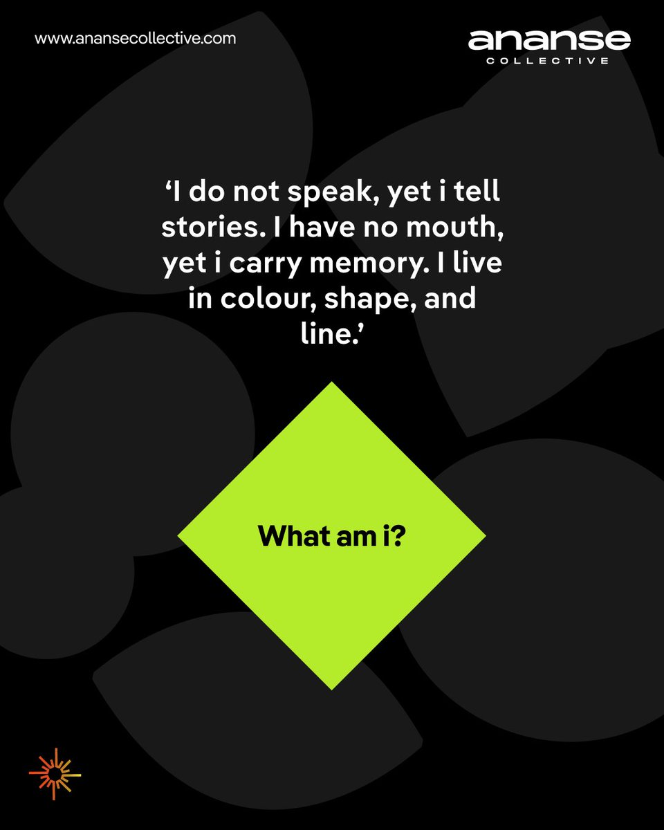 AnanseCollectiv's tweet image. Not everything that tells a story needs a voice.
Some stories live in symbols.
Some memories hide in shape and color.
Can you guess what this is?

👇 Drop your answers.