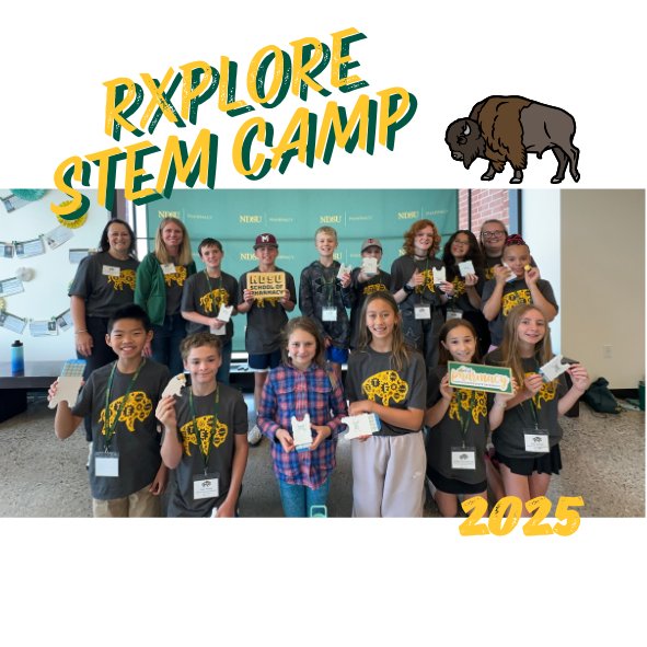 Dr. Jeanne Frenzel, Dr. Lisa Richter, and Ava Wiering, P3 student, hosted 13 bright young minds during a week long RxPlore Pharmacy STEM camp where campers dove into the world of pharmacy—and came out as mini-compounding pros!