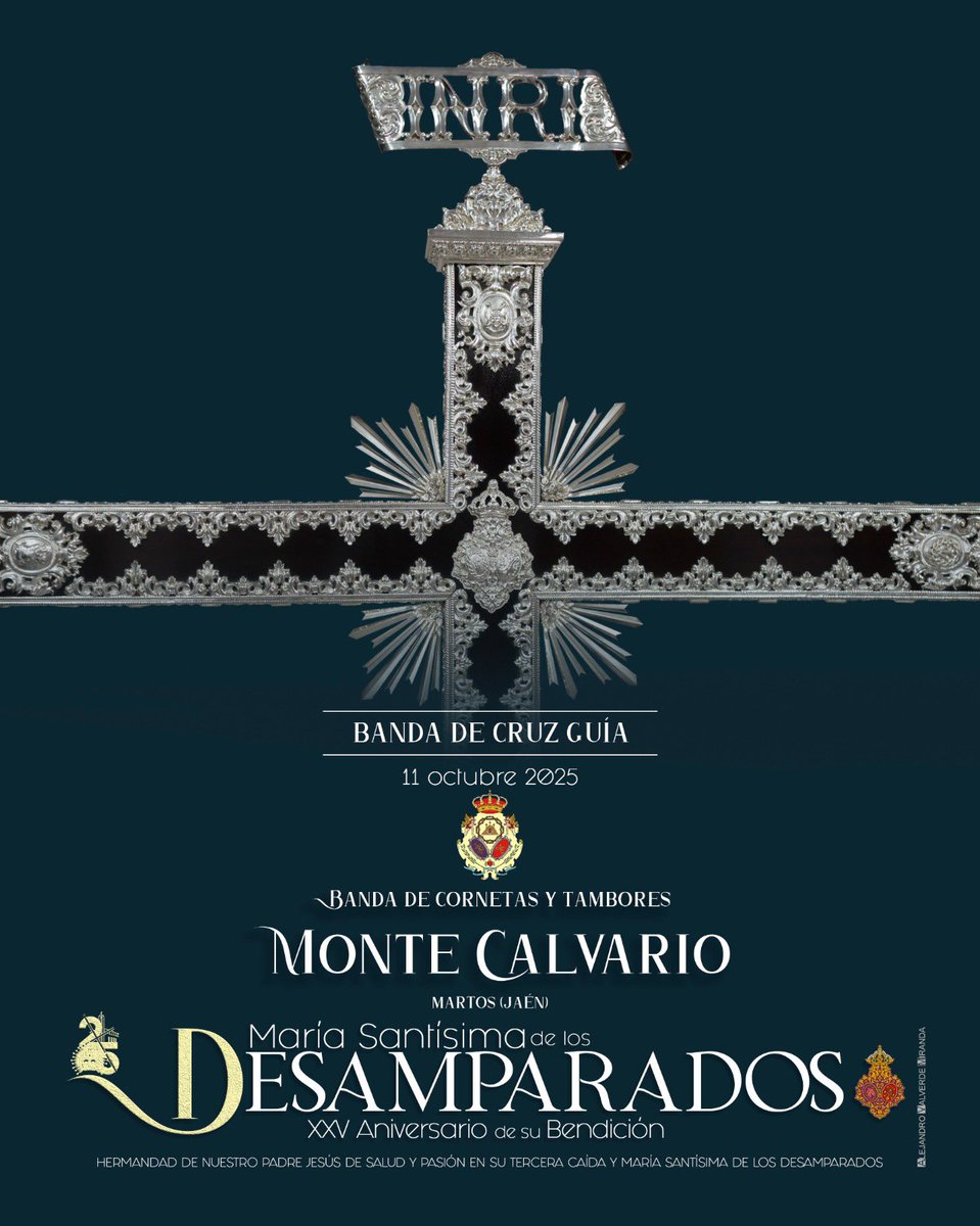 Hermandad de Pasión (@pasionalmeria) on Twitter photo #XXVAñosDesamparados | Nuestra querida banda de CCTT <a href="/MonteCalvario_/">𝐌𝐨𝐧𝐭𝐞 𝐂𝐚𝐥𝐯𝐚𝐫𝐢𝐨</a> participará en la Extraordinaria de María Stma de los Desamparados el 11 de octubre de 2025, poniendo sus sones junto a la Cruz de guía que abrirá el cortejo.
#ExtraordinariaDesamparados #Almería #Pasión #XXVAñosDesamparados | Nuestra querida banda de CCTT <a href="/MonteCalvario_/">𝐌𝐨𝐧𝐭𝐞 𝐂𝐚𝐥𝐯𝐚𝐫𝐢𝐨</a> participará en la Extraordinaria de María Stma de los Desamparados el 11 de octubre de 2025, poniendo sus sones junto a la Cruz de guía que abrirá el cortejo.
#ExtraordinariaDesamparados #Almería #Pasión
