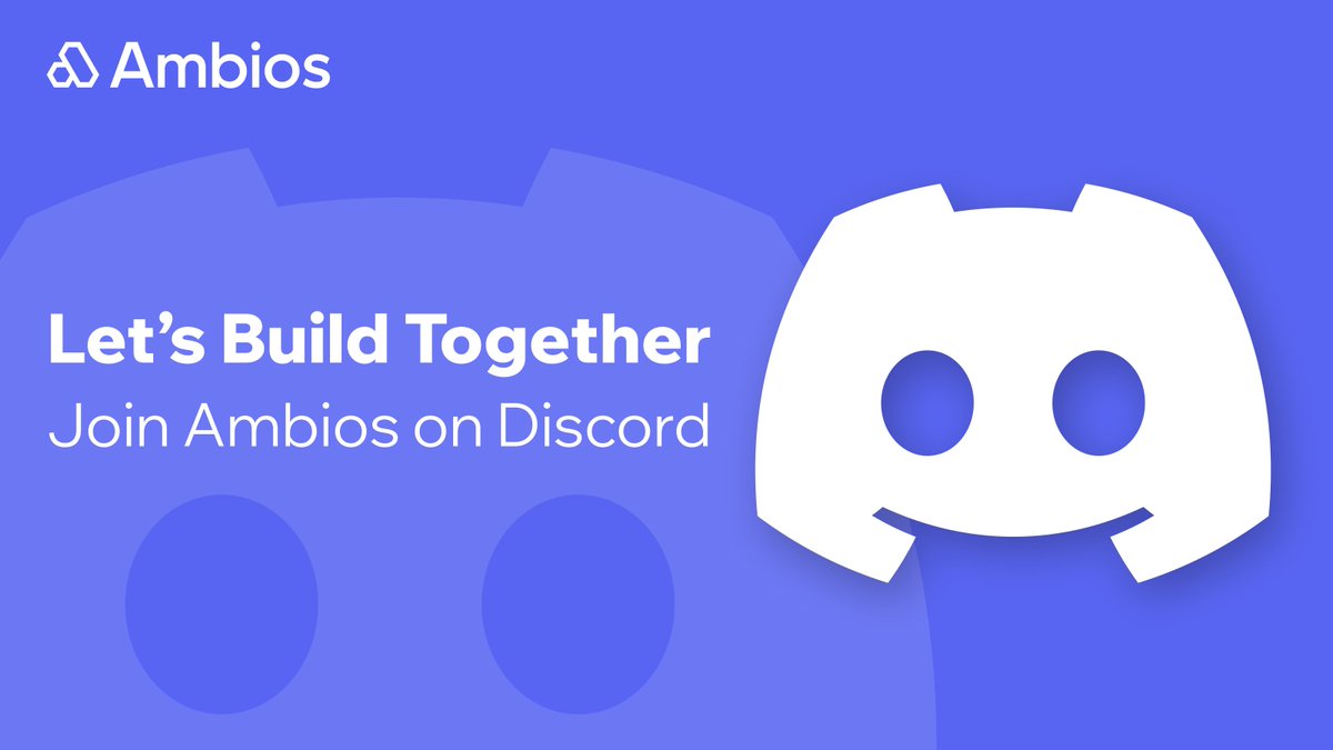 AmbiosNetwork's tweet image. Want to dive deeper into Ambios Network?
Join our thriving community on Discord! Connect with fellow Ambifam, get real-time updates, and shape our future 👇
discord.com/invite/h7y4eeS…