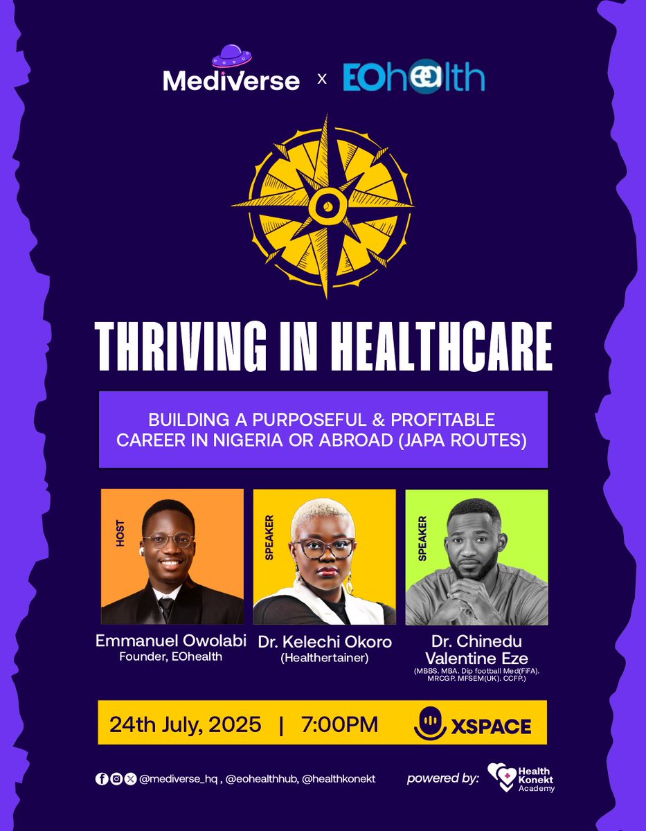 healthkonekt's tweet image. See you at 7pm for a value packed discussion with @drRizna and @healthertainer
#BeyondTheWhiteBox with @eohealthhub X @mediverse_hq
Set reminder and join via this link