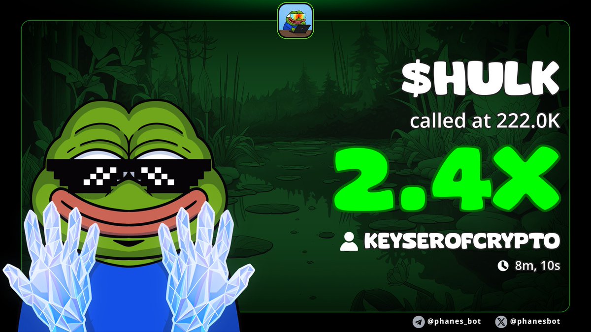 Kysr (@kysrcrypto) on Twitter photo 2.5X on $HULK from sub 200k.
Ngl, we're cooked in the trenches if this doesn't hit a mil at least. 2.5X on $HULK from sub 200k.
Ngl, we're cooked in the trenches if this doesn't hit a mil at least.
