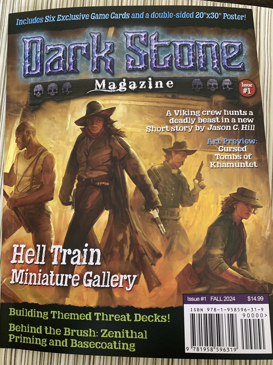Zacctastic's tweet image. A post on my other “lifestyle” game, Shadows of Brimstone. The team over at @FFPGames has started Dark Stone Magazine, a true print magazine and it’s stunning. The first two issues are in my hands and I just have to give them a shout out on the quality of content and design.
