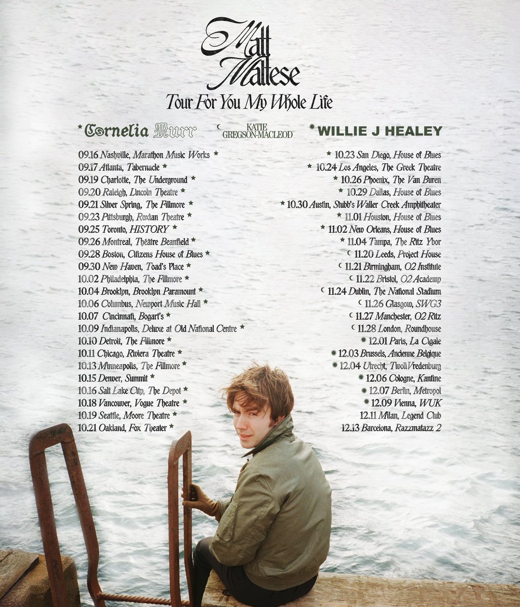 cornelia_murr's tweet image. Thrilled to tell you I’m playing just about everywhere in North America this Fall supporting the brilliant @matthewmaltese. Look for your city in there 🖤