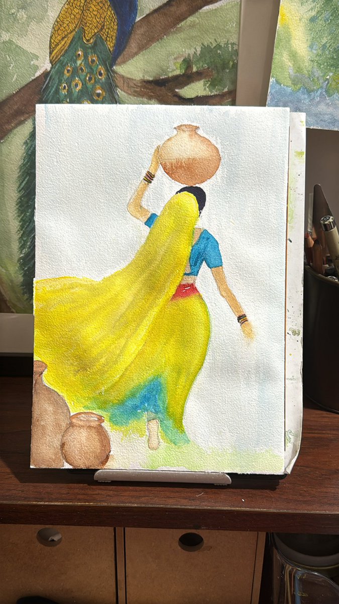 मोहे पनघट पे नंदलाल छेड़ गयो रे…

#watercolorpainting