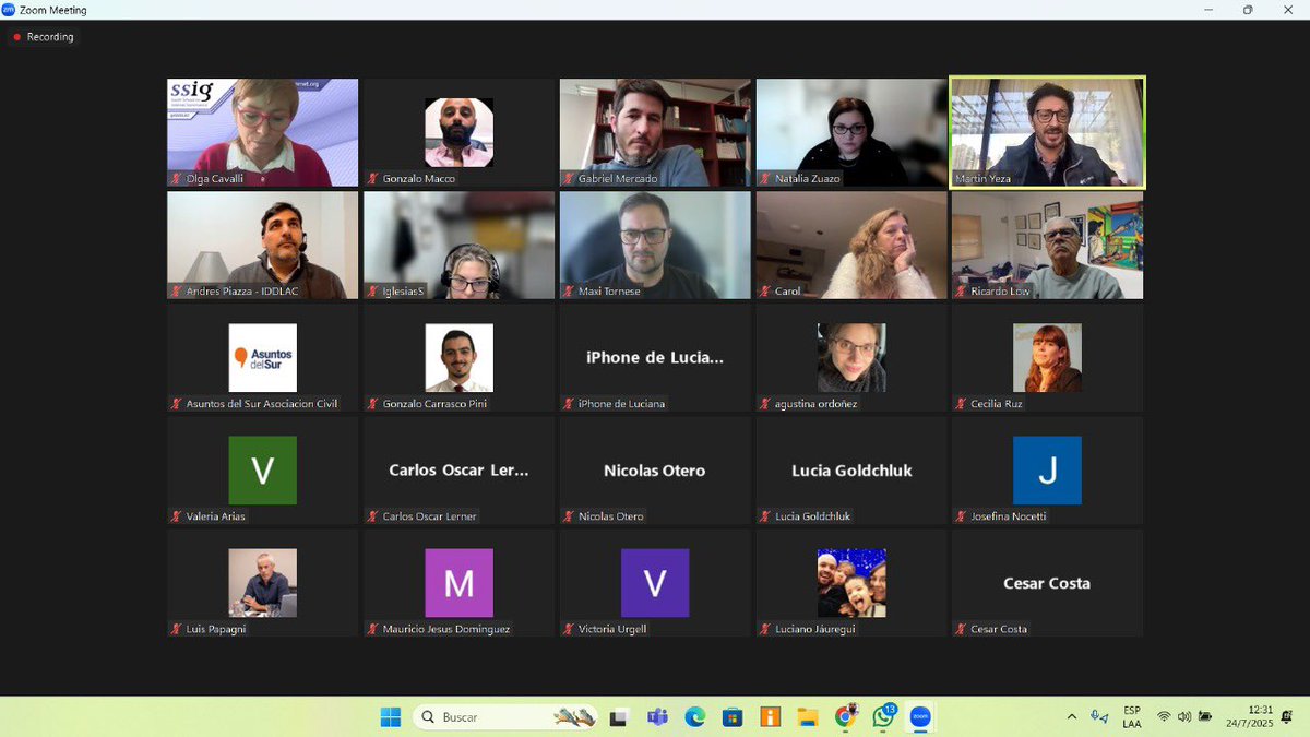 Gonzalo Macco (@gonzalomacco) on Twitter photo 🤖 La IA ya está cambiando cómo trabajamos, producimos, aprendemos y gobernamos.
Participé del primer webinar del IGF Argentina 🌐 sobre su impacto en la economía 💰, las políticas públicas 🏛️ y la vida cotidiana 🧠.
<a href="/nataliazuazo/">Natalia Zuazo</a> <a href="/martinyeza/">Martín Yeza</a> <a href="/olgacavalli/">Olga Cavalli</a> 🤖 La IA ya está cambiando cómo trabajamos, producimos, aprendemos y gobernamos.
Participé del primer webinar del IGF Argentina 🌐 sobre su impacto en la economía 💰, las políticas públicas 🏛️ y la vida cotidiana 🧠.
<a href="/nataliazuazo/">Natalia Zuazo</a> <a href="/martinyeza/">Martín Yeza</a> <a href="/olgacavalli/">Olga Cavalli</a>