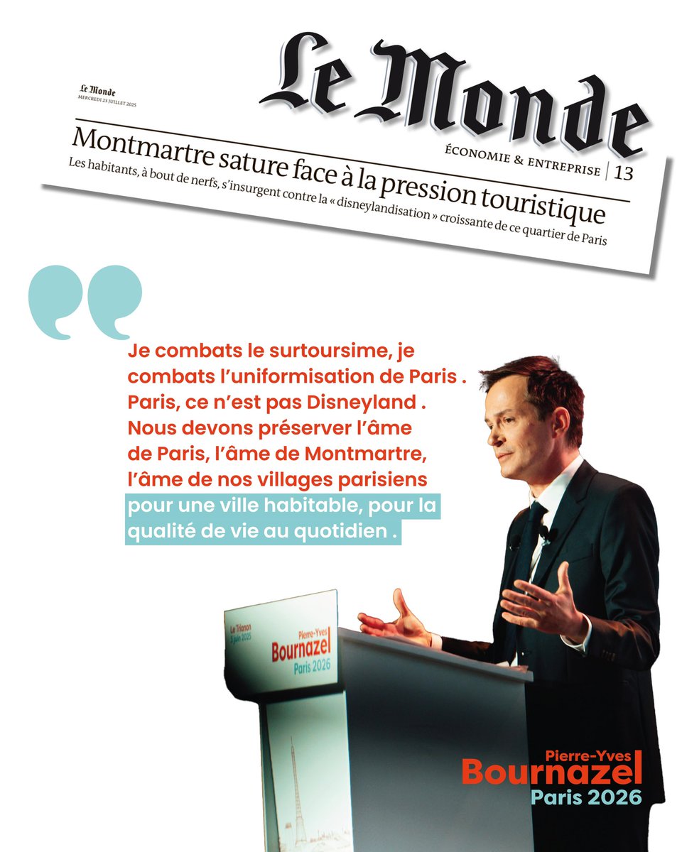 pybournazel's tweet image. Paris n’est pas Disneyland.
Je combats le surtourisme et l’uniformisation de #Paris.
Préservons l’âme de notre ville si unique, l’âme de #Montmartre, de nos villages parisiens.
Pour une ville habitable et agréable à vivre au quotidien.
lemonde.fr/economie/artic…