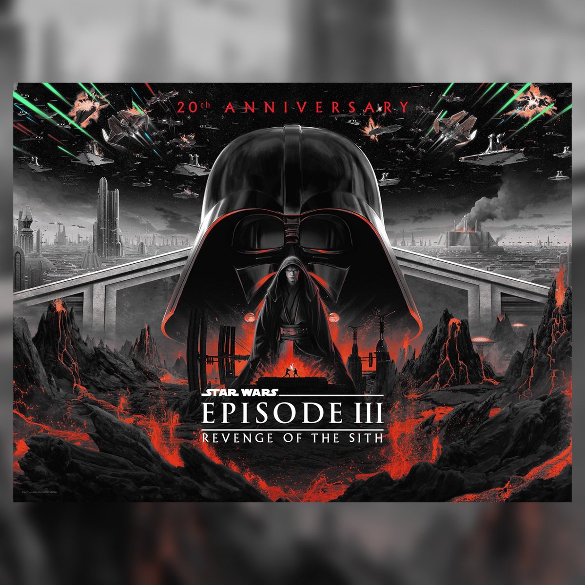 BottleneckNYC's tweet image. STAR WARS: REVENGE OF THE SITH - 20th Anniv - QUAD Editions by @Cakes_Comics - On Sale IN 2 MINUTES! Bottleneckgallery.com