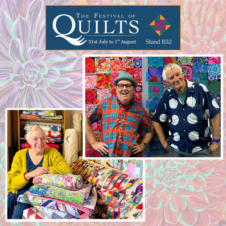 KaffeFassettStu's tweet photo. The Festival of Quilts is just around the corne, we’re busy prepping a beautiful selection of fabrics on Stand B32 at the NEC Birmingham! 🧵✨

📚 Kaffe &amp; Brandon will be on the stand for book signings, fabric chats at 3pm Thursday, &amp; 11am &amp; 3pm Friday https://t.co/oYyt5oExyT