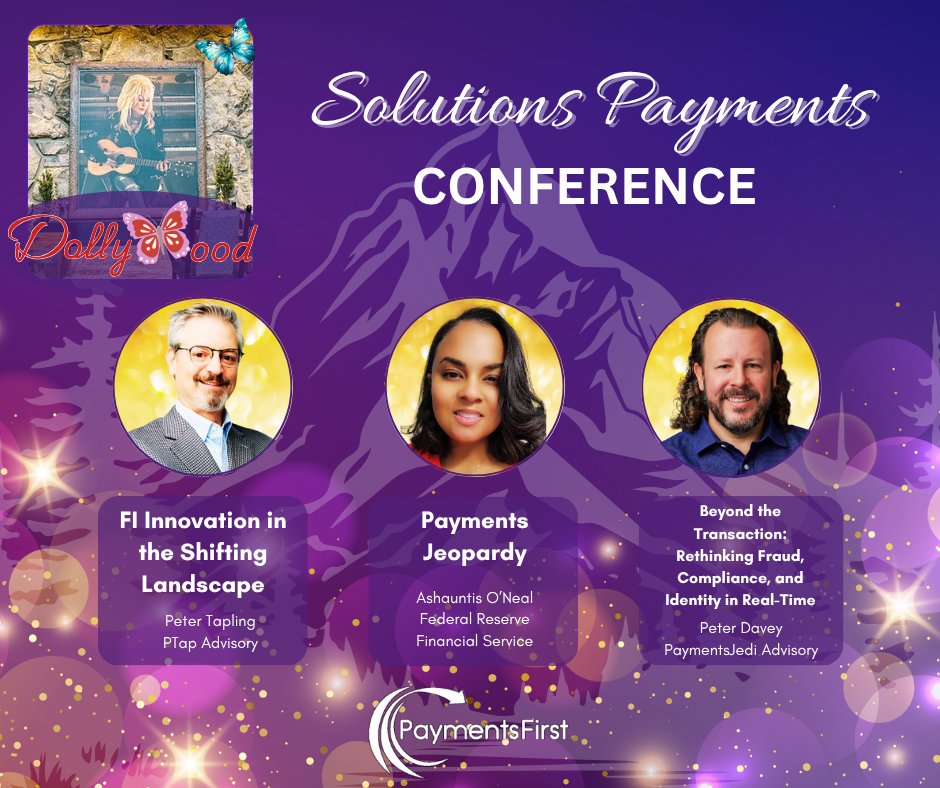 Introducing some of the speakers for our 2025 Solutions Payments Conference in Pigeon Forge! Learn from top industry pros Aug 25–27 at Dollywood’s HeartSong Lodge &amp; Resort for sessions on innovation, fraud &amp; more! paymentsfirst.org/solutions-paym… #PaymentsConference #Solutions2025