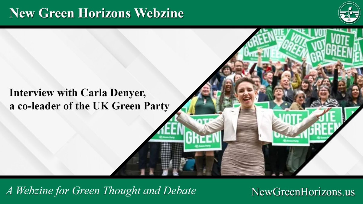 Today's #FromTheArchives is a republishing of an Interview with Carla Denyer from 2018.

Read the interview at newgreenhorizons.us/interview-with…