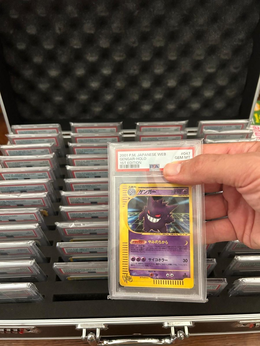 redcap_capital's tweet image. Charizard is cool, sure... but everyone knows the real GOAT is Gengar.
This legendary card has inspired our entire aesthetic universe.
Even better: this card just joined our vault, you’ll have a chance to win this Gengar HOLO WEB PSA 10.