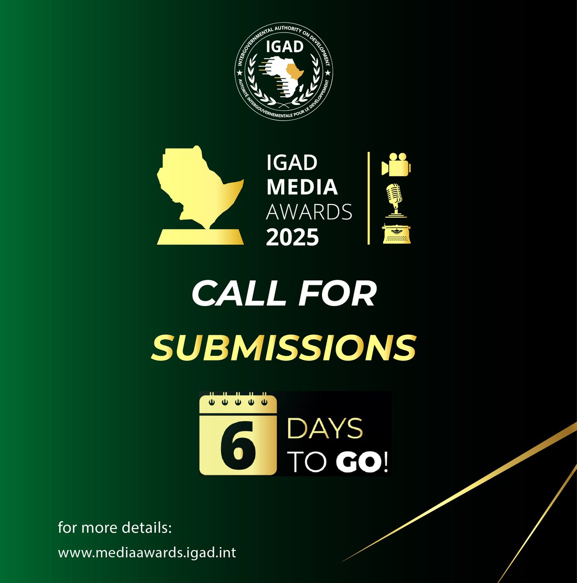 IGAD_STVS's tweet image. 📣 6 Days to: The Power of Journalism | #IGADMediaAwards2025
📰 Climate journalism is more than reporting — it’s action. It shapes policy, challenges power, and builds public will. With just 6 days left, share your story that sparks real change.
🎙️ “Storytelling for…