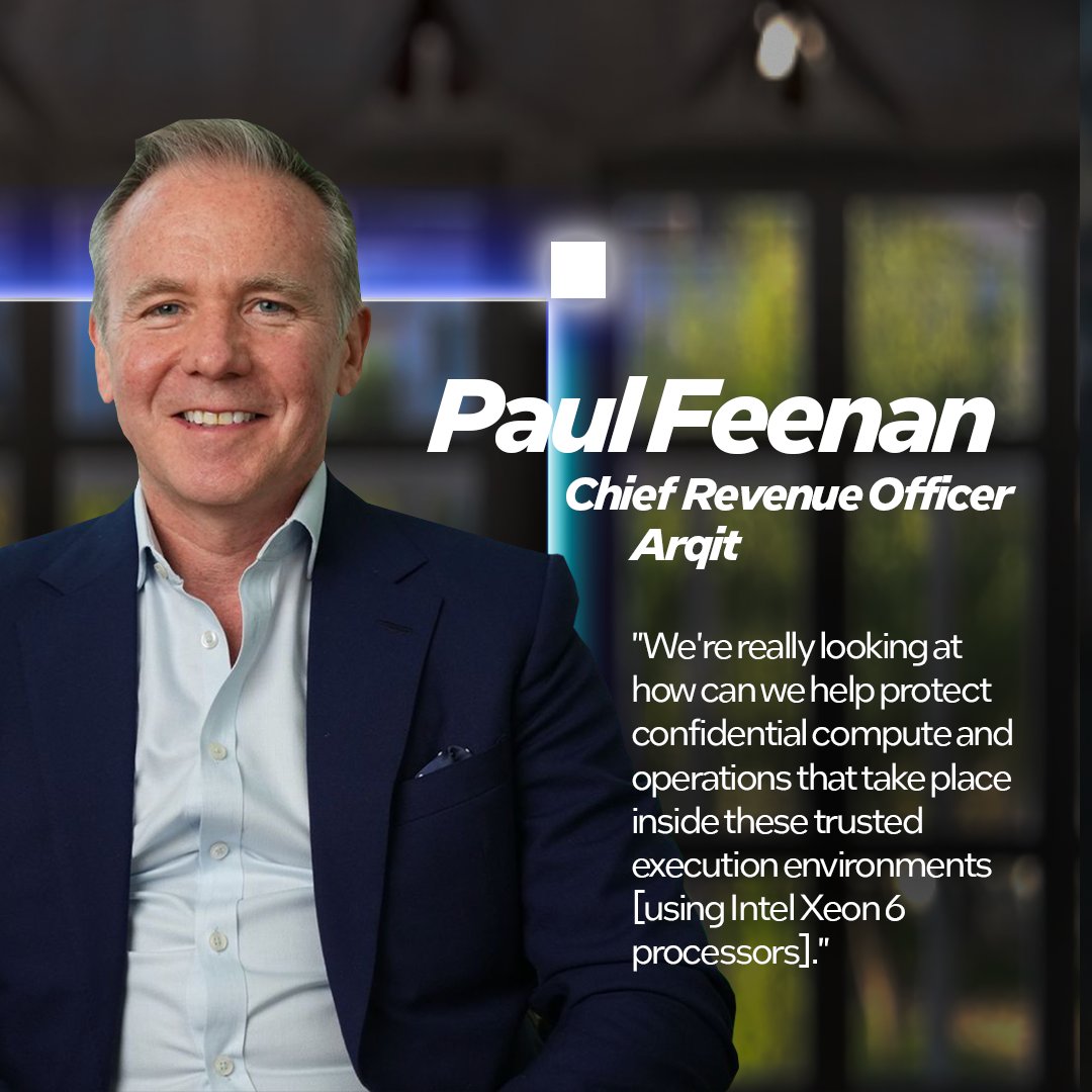 IntelBusiness's tweet image. AI and quantum threats demand a new cybersecurity playbook.
At #IntelVision, @ArqitLTD showed how #IntelXeon 6 helps build it. 🏗️
intel.ly/4lNBShO