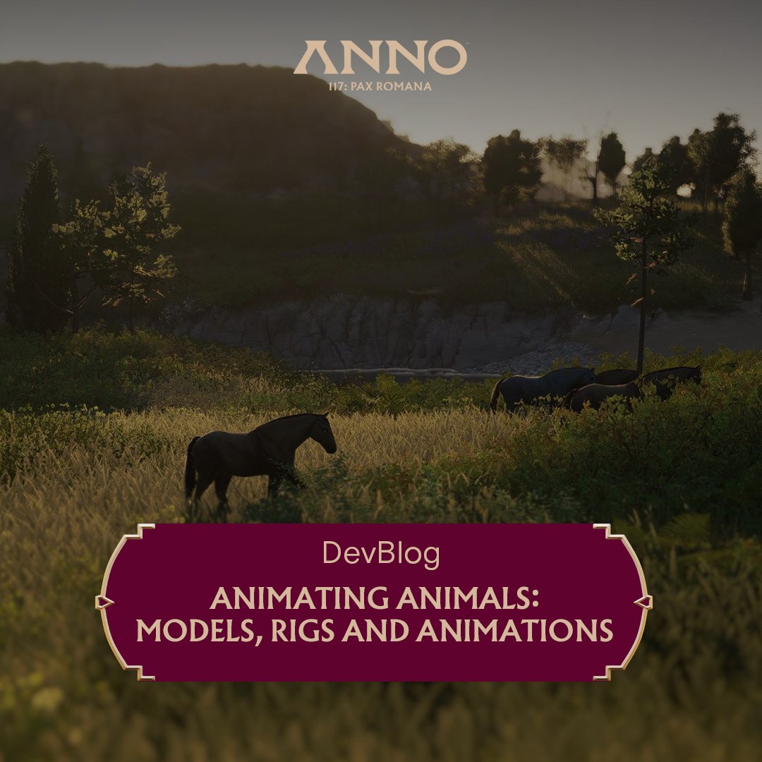 ANNO_EN's tweet image. Today's DevBlog is all about animating animals in #Anno117PaxRomana: from models and wireframes to wild horses and wolves roaming around on your islands. 🐺
Read more about this on the Anno Union: ubi.li/ElwNe