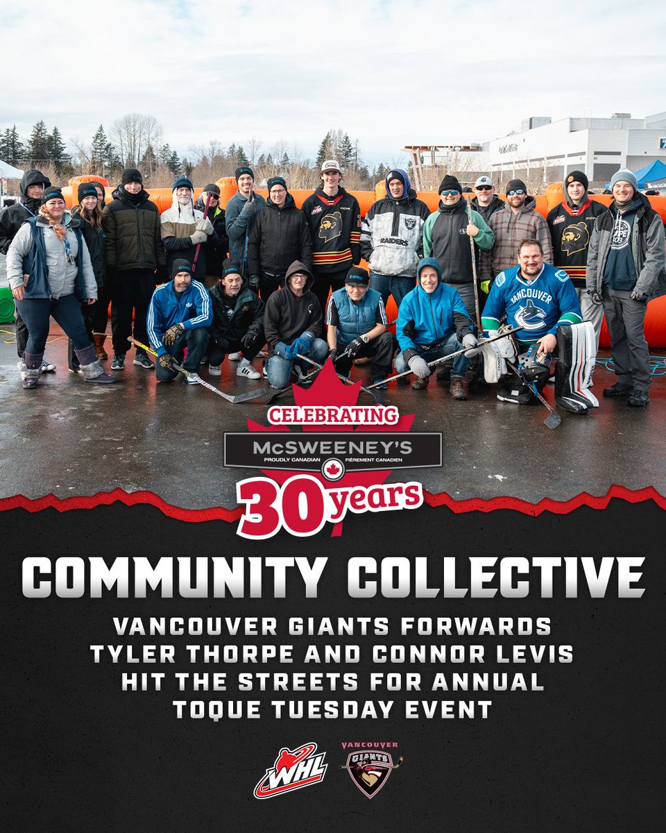 TheWHL's tweet image. Through @CanadianJerky's #WHLCommunity Collective, we're highlighting programs and initiatives that our teams are proud of.
Here's how the @WHLGiants celebrated Toque Tuesday with a day fill of ball hockey, barbecue and piping hot chocolate.
๐ | tinyurl.com/bdfabzzx