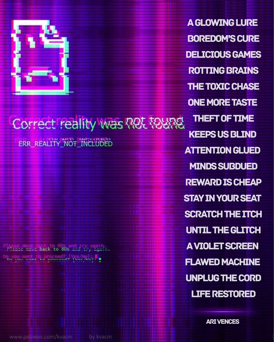 authorarivences's tweet image. A violet screen
Flawed machine
Unplug the cord
Life restored …
#vss365 #violet #poetry #poetrycommunity #WritingCommunity