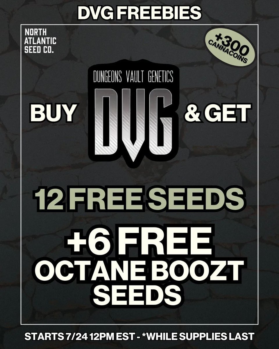 Breeder of the Week: Dungeons Vault Genetics 🔥

Get 18 Total FREE Seeds When Purchasing DVG! 🤯
*While Supplies Last

&amp; Get 300 Bonus Cannacoins!

7/24-7/31 EST, No sales through social media