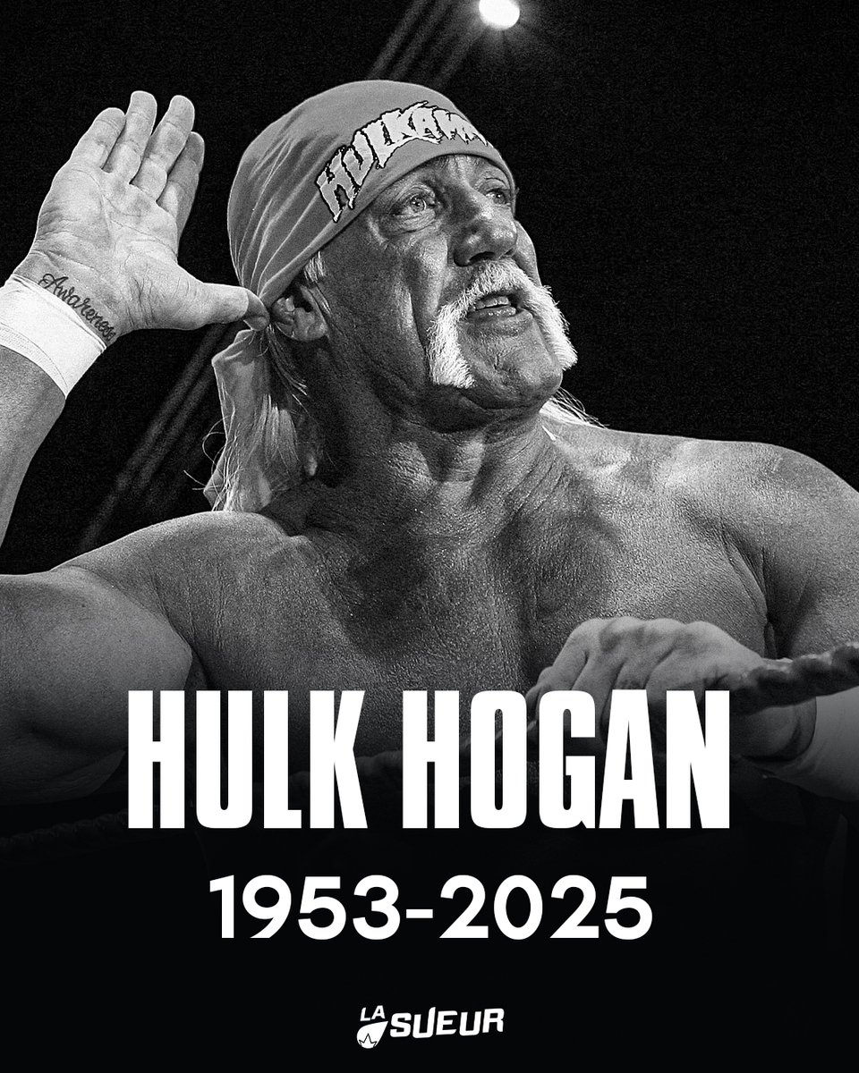 Hulk Hogan, légende du catch, est décédé à l'âge de 71 ans. 😰🕊️

RIP 🙏