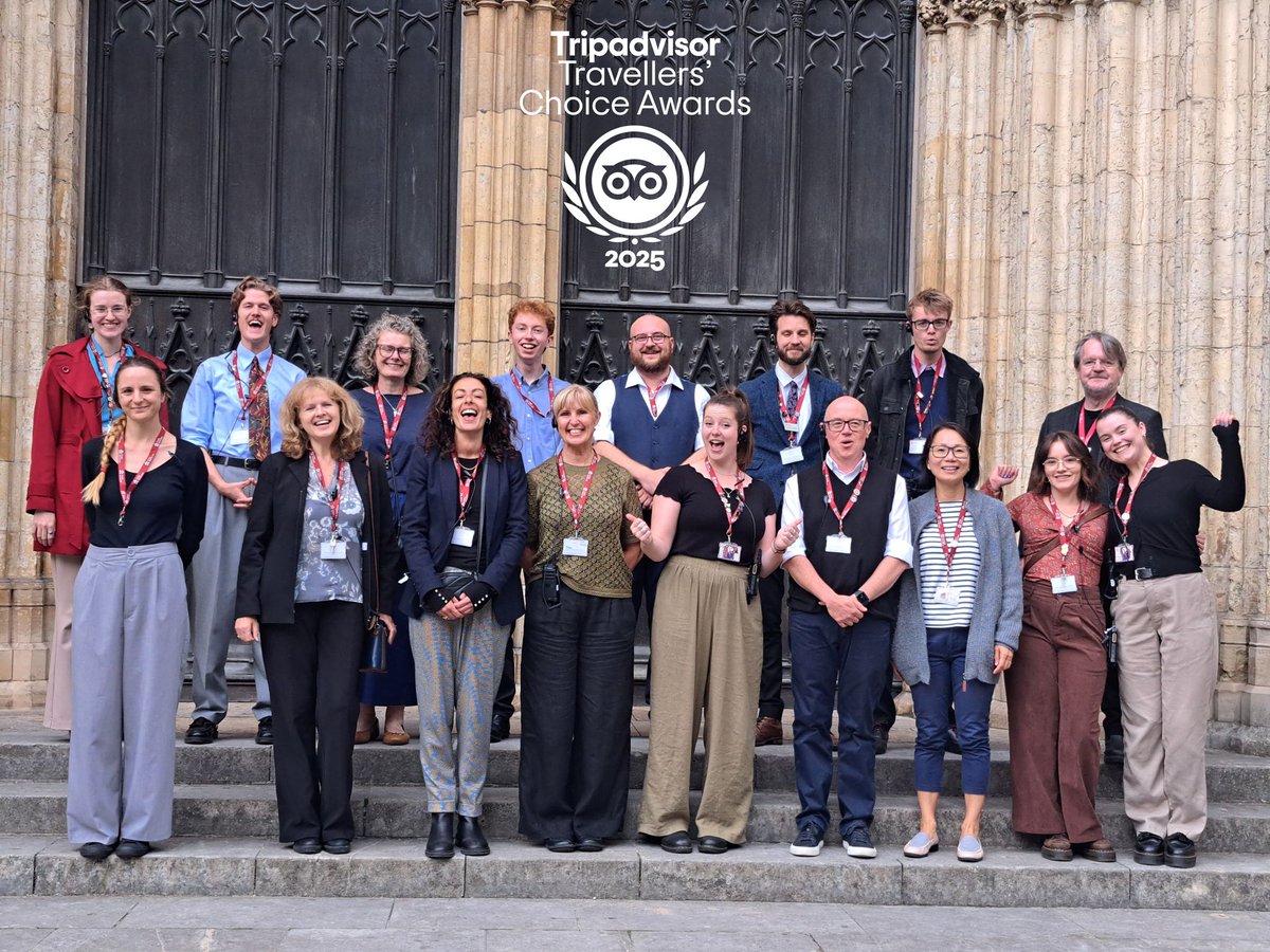 York_Minster's tweet image. A world-beating, award-winning group of smiley people await you at York Minster!
In this 1,400-year-old bastion of artistry, craft, worship and community, this is the team who ensure every visitor gets the most from a visit that might have been on the bucket list for decades.