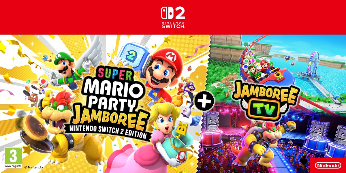 GAMEdigital's tweet image. Super Mario Party Jamboree + Jamboree TV has landed on Nintendo Switch 2! ⭐️
Experience new ways to play Mario Party like camera play and mouse controls, PLUS the all-new Carnival Coaster and Bowser Live modes await fans!
🔗 game-digital.visitlink.me/NzryjR
#GAME | #NintendoSwitch2