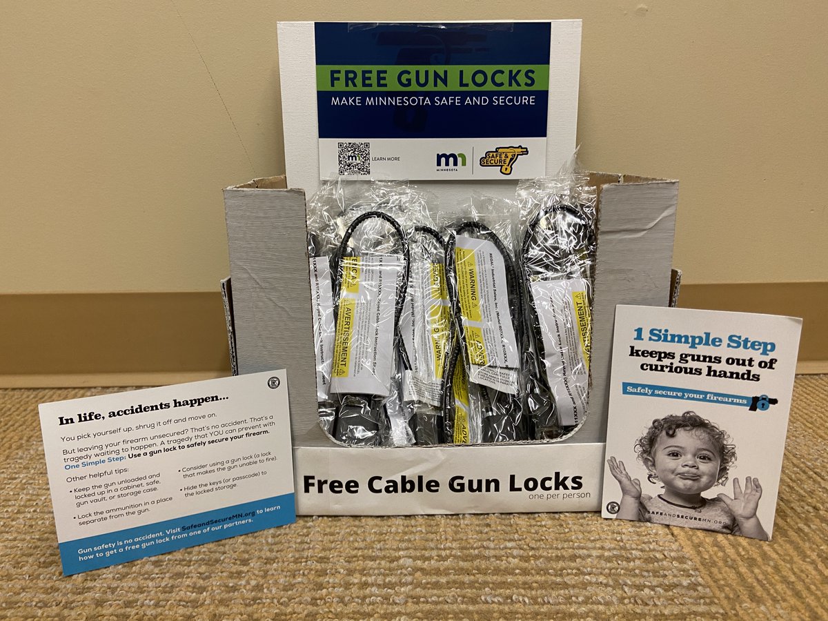 DuluthMNPolice's tweet image. The Duluth Police Department partnered with the MN Department of Public Safety to provide free gun locks to members of our community.
While supplies last, you can pick up a FREE cable gun lock at the Public Safety Building (2030 N Arlington Ave).