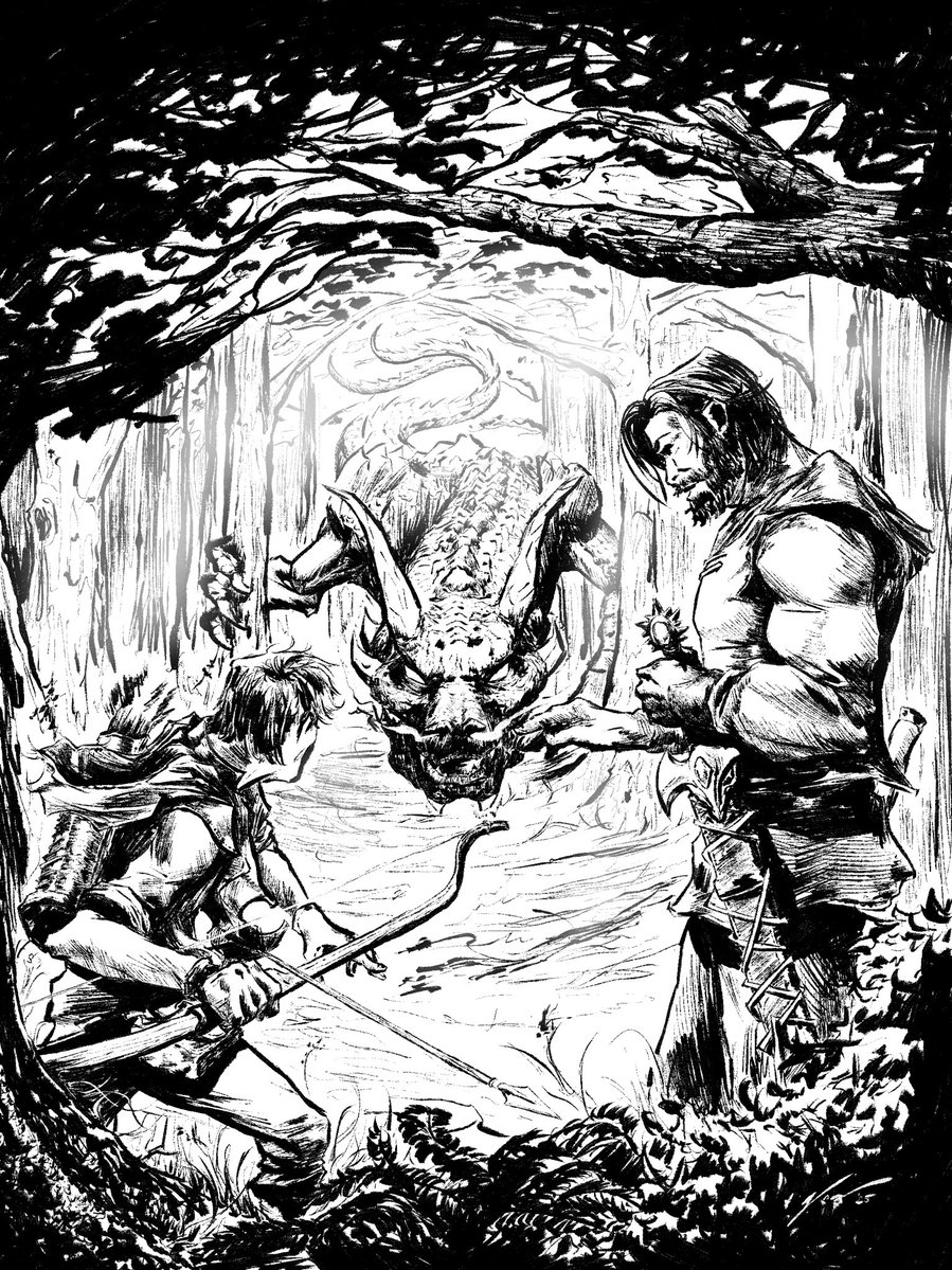 AdamMillerDraws's tweet image. The first illustration for The Saga of the Six Moons is done!