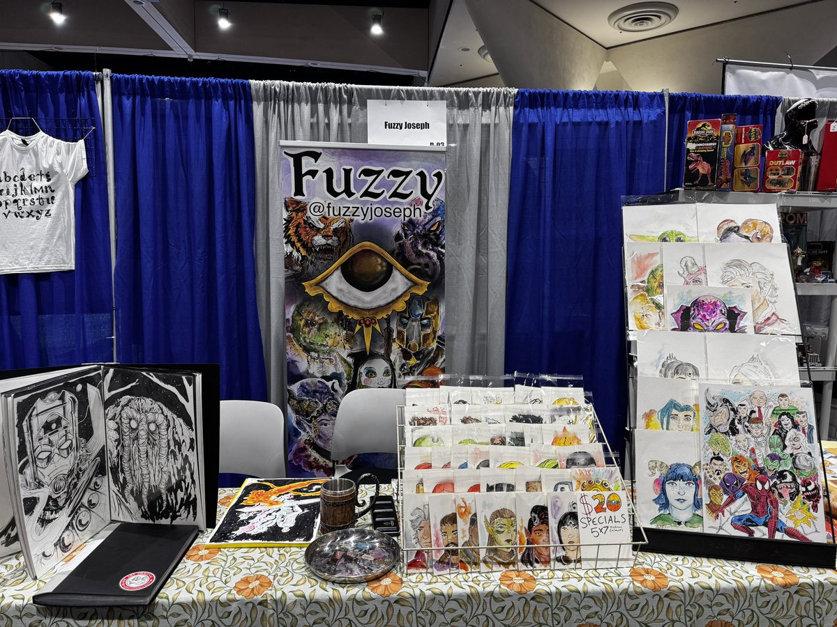 FuzzyJoseph's tweet photo. Locked and loaded! For day one of #sdcc in space D-03 mention the @SD_Comic_Con for a discount on commissions! #comiccon #art https://t.co/9ouEqn93UN