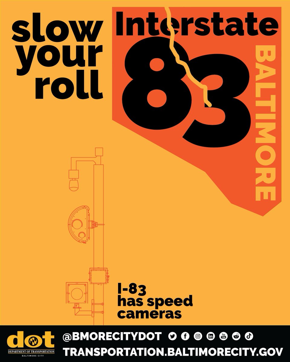 BmoreCityDOT's tweet image. π¨ Slow your roll, Baltimore! π¨
Speed cameras are active on I-83. Help keep our roads safeβwatch your speed and avoid a ticket.