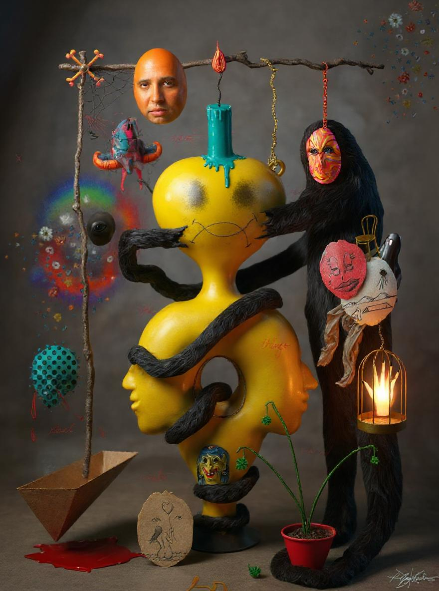 I am constantly exploring new tools and I have dove deep into AI this past year. Today I Asked AI to give me a photorealistic image of my painting and it did a great job ( I would have changed the bald guy out to be a graphic but its fine for this test) Give me your thoughts!