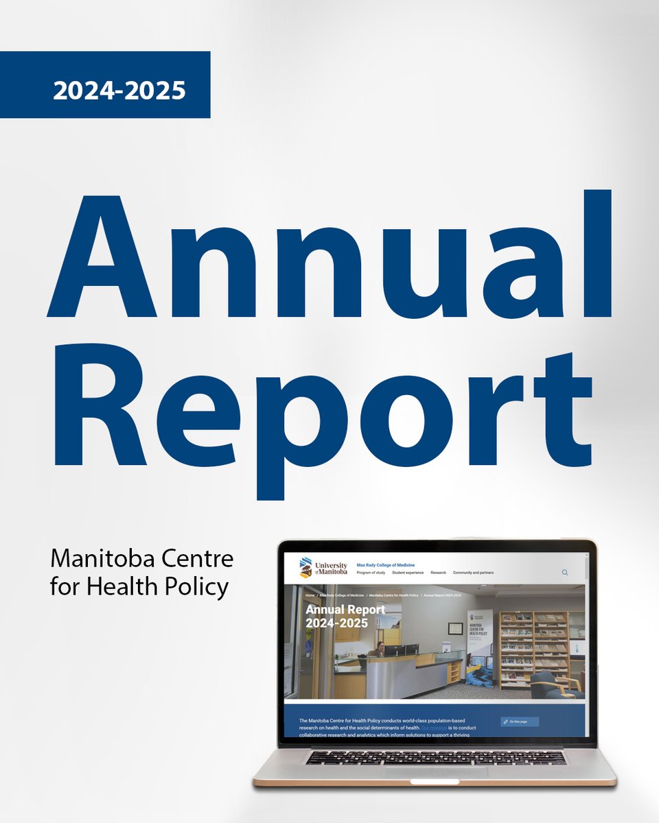 um_mchp's tweet image. View a video message from our Director, Dr. Nathan Nickel &amp;amp; learn about how we continue to create &amp;amp; facilitate impactful #PopulationData research using our repository of #AdministrativeData in the 2024-25 #MCHPResearch Annual Report, now online.
umanitoba.ca/manitoba-centr…