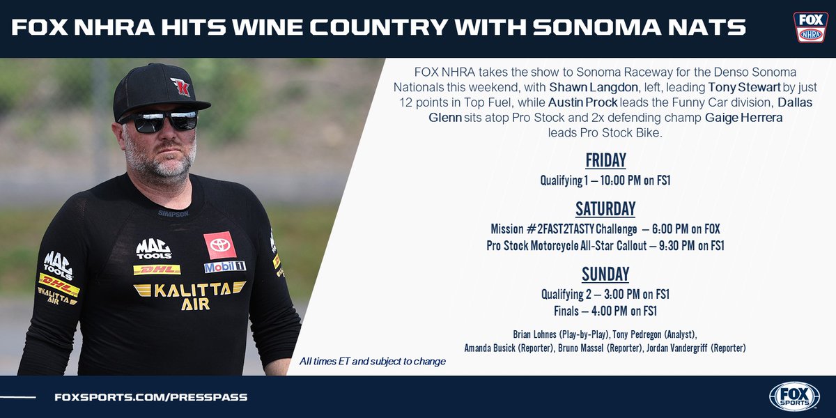 Wine 🍷and Nitro 🔥- <a href="/NHRA/">NHRA</a> in Sonoma! 

#2Fast2Tasty Challenge on FOX!