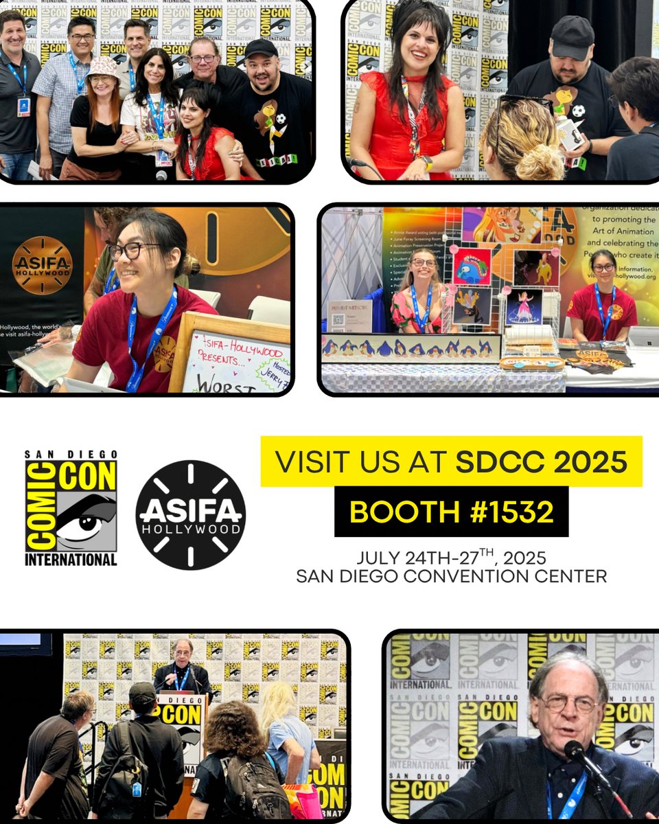 ASIFAHollywood's tweet image. Find us at Booth #1532 at San Diego Comic Con, where you can learn more about ASIFA-Hollywood, the Annie Awards, and more!
#sdcc #asifahollywood