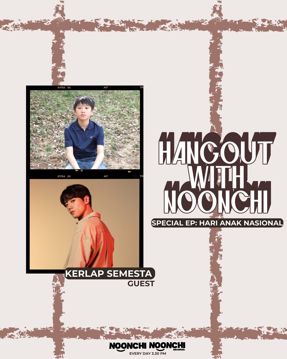 ［INSTAGRAM：𝗡𝗢𝗢𝗡𝗖𝗛𝗜𝗜𝗡𝗗𝗢𝗡𝗘𝗦𝗜𝗔］

Hang out with NOONCHI (and Rona @𝙚𝙡𝙚𝙘𝙘𝙩𝙧𝙖𝙣𝙤𝙧) Special EP: Hari Anak Nasional with Kerlap Semesta (@versesinnoir). Tune in to us on 105.2 FM or watch the live stream on Yutub at NOONCHI IDN OFFICIAL channel.

See you!