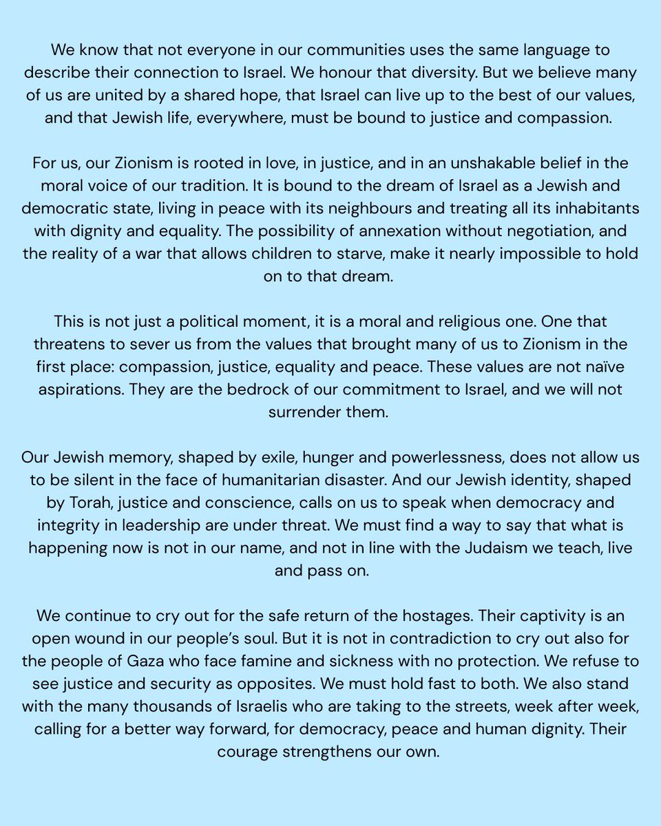 ChiefExecRabbis's tweet image. An open letter from the Co-Leads of Progressive Judaism