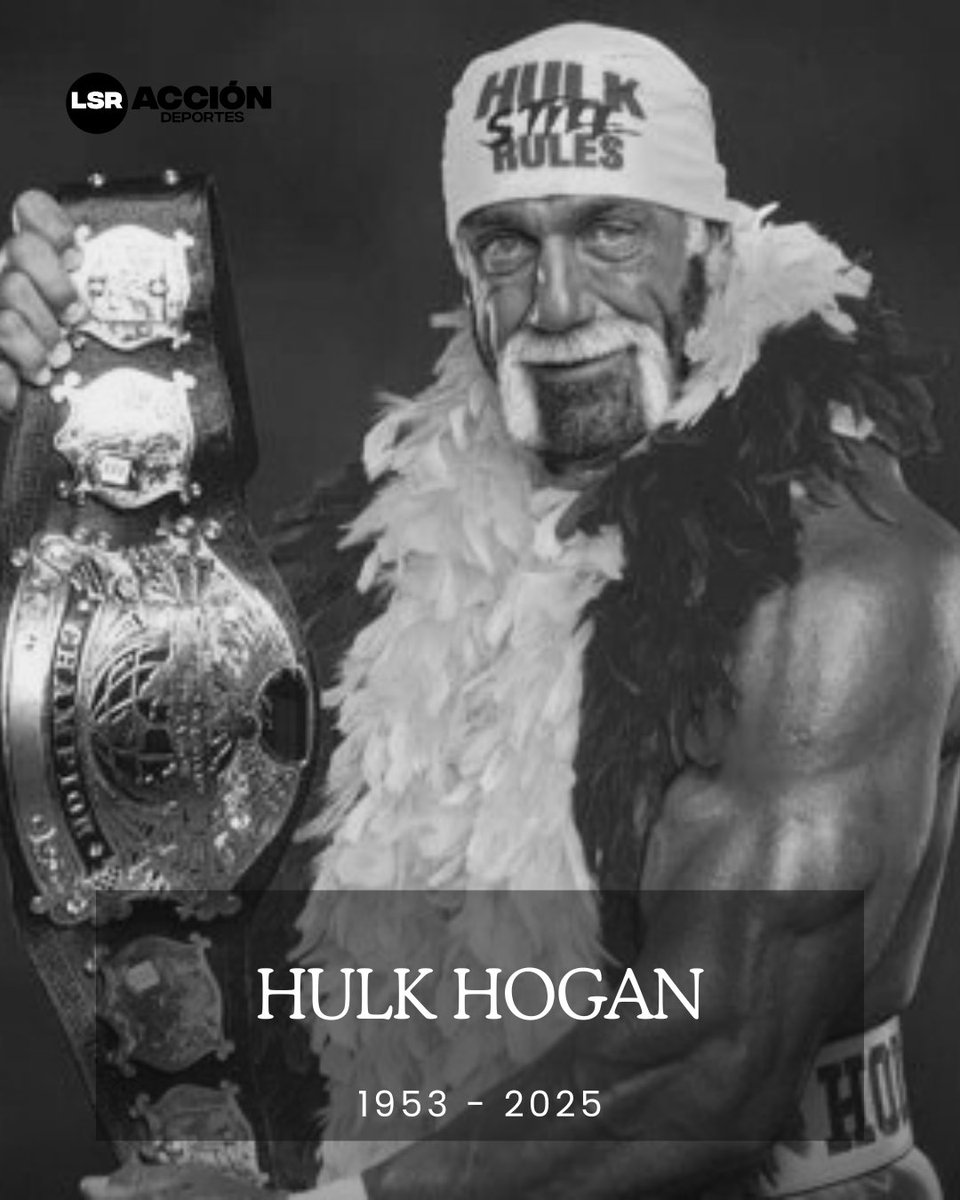 Accion_LSR's tweet image. 💔 ADIÓS, HULKSTER… 🕊️
El mundo de la lucha libre está de luto: Hulk Hogan ha muerto a los 71 años.
Gracias por tantos recuerdos, batallas y frases inmortales. ¡Descansa en poder, leyenda!
🙏 #RIP #HulkHogan #WWE