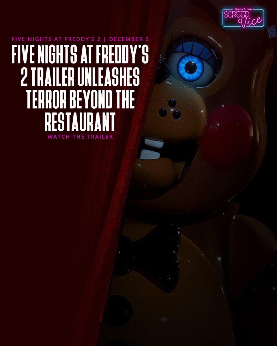 Screen_Vice's tweet image. The Animatronics are loose in ‘Five Nights at Freddy’s 2’
Watch the trailer here: screenvice.com/five-nights-at…