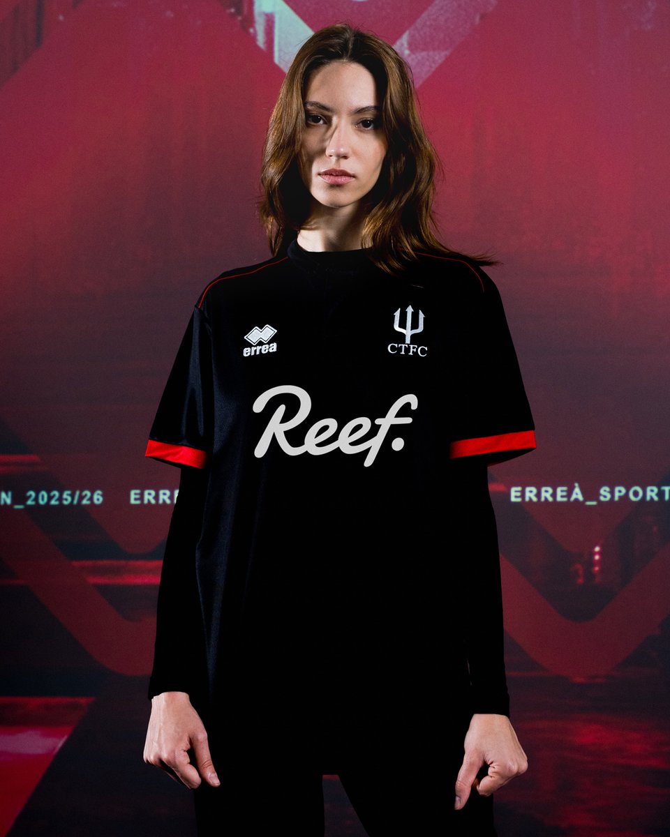 Erreà Sport (@erreaofficial) on Twitter photo Introducing the <a href="/crawleytown/">Crawley Town FC</a> Third Shirt!
Pure black base, a refined mandarin collar.
At the heart: the club’s iconic fork.
Red accents on the sleeve edges. A subtle tone-on-tone fork pattern down the sides.
Made with Future, Erreà’s sustainable fabric.
#ErreàSport Introducing the <a href="/crawleytown/">Crawley Town FC</a> Third Shirt!
Pure black base, a refined mandarin collar.
At the heart: the club’s iconic fork.
Red accents on the sleeve edges. A subtle tone-on-tone fork pattern down the sides.
Made with Future, Erreà’s sustainable fabric.
#ErreàSport