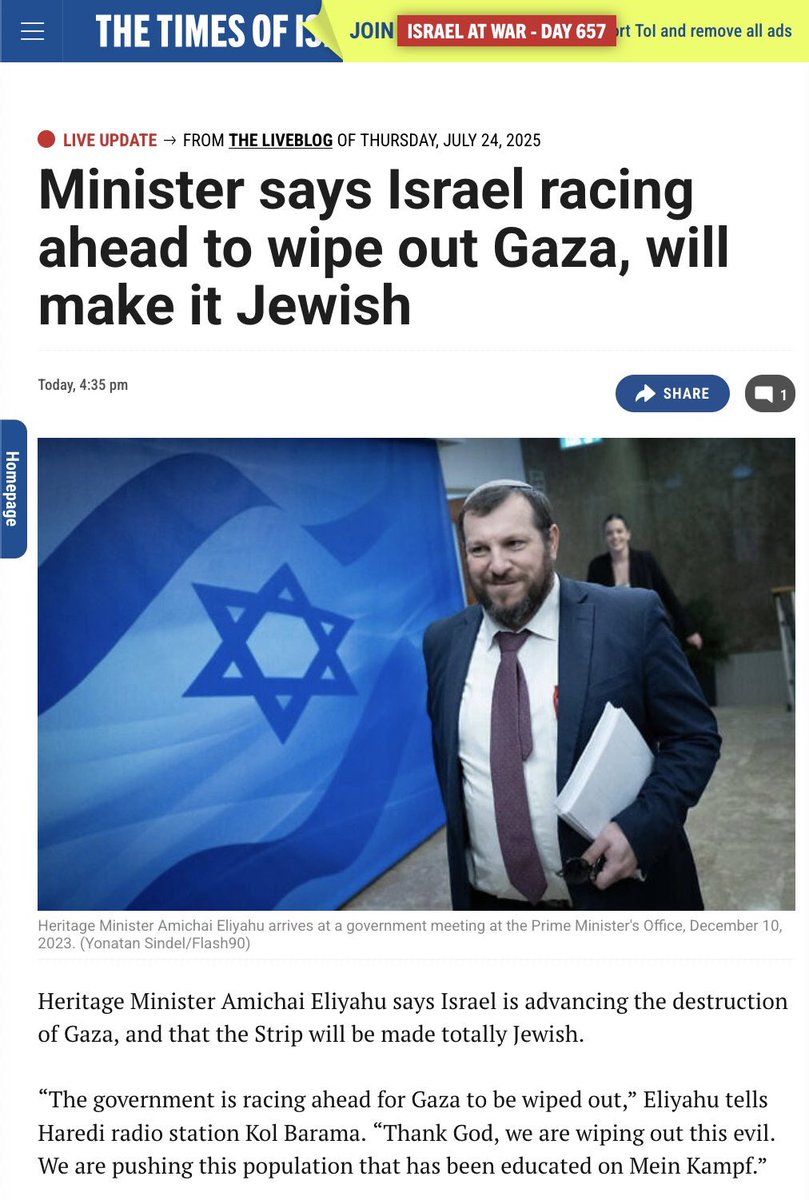 Israel’s cheerleaders spend their time denying crimes that Israel’s own leaders are proudly broadcasting to the whole world.

It is the most insane atrocity denial in history, where you can see the atrocities with your own eyes, and hear the confessions from the perpetrators