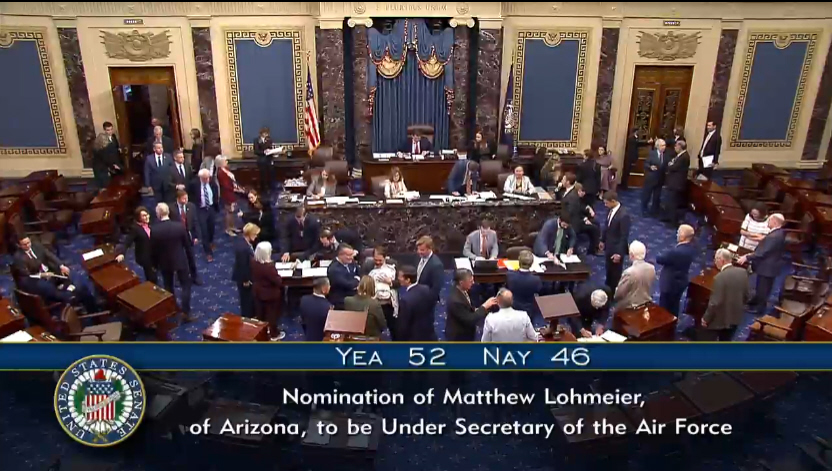 STARRSmission's tweet image. Senate just voted and Matt Lohmeier has been officially confirmed to be the Under Secretary of the Air Force!!