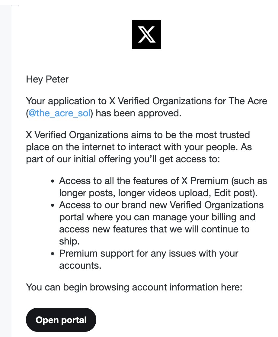 the_acre_SOL's tweet image. We are approved org on X 🥳