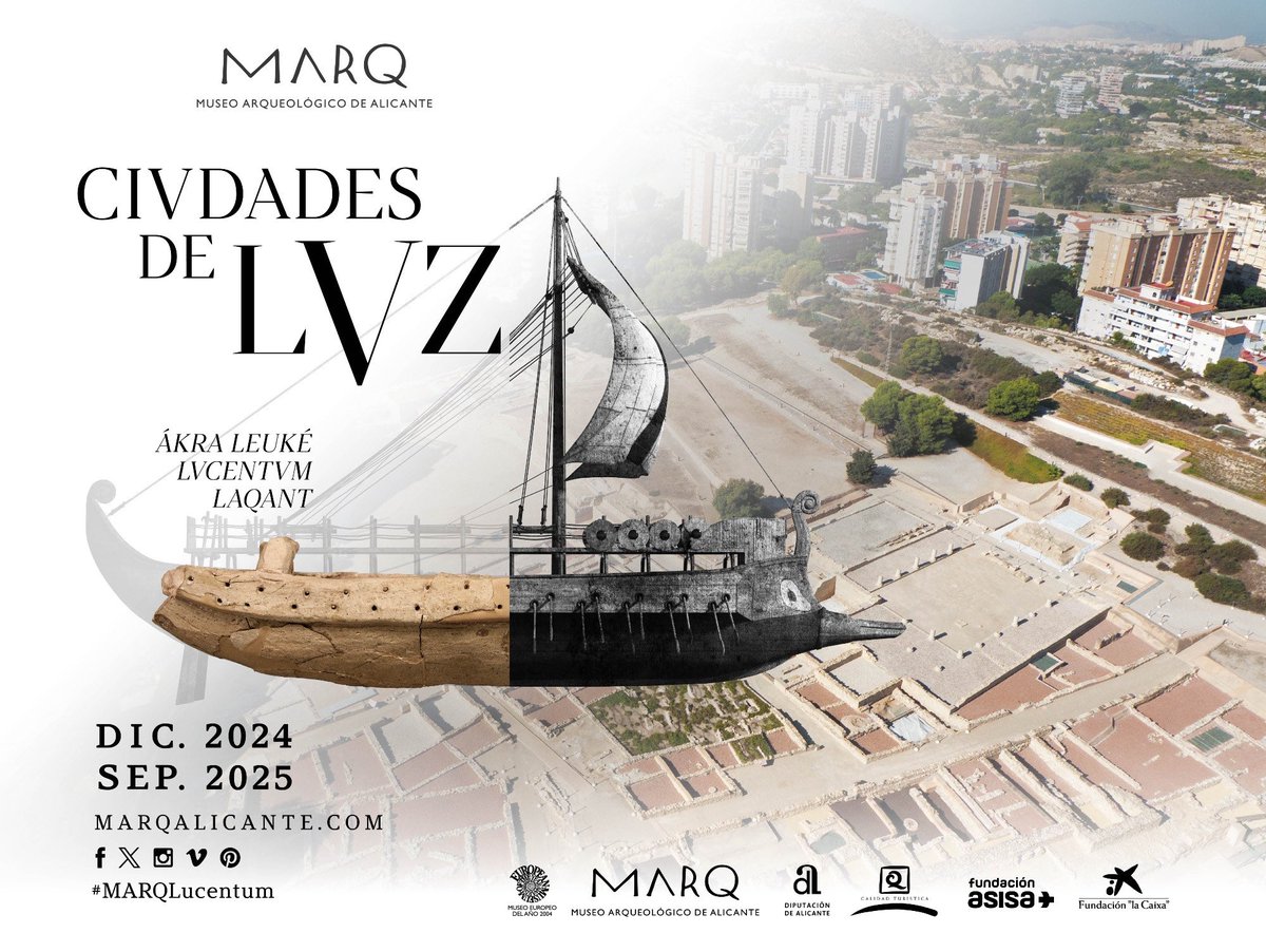 Por la expo “Ciudades de Luz. Ákra Leuké, Lvcentvm, Laqant” tenemos una entrada especial: 
COMBINADA EXPO + LUCENTUM, con validez de 30 días, podrás acceder a la expo temporal del MARQ y visitar gratis el yacimiento Lucentum, en el Tossal de Manises
acortar.link/jqPE4I