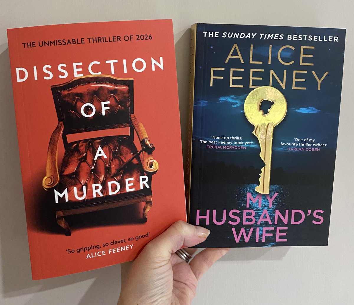 Nikki Smith (@mrssmithmunday) on Twitter photo Very very excited to get proofs of these amazing books - #MyHusbandsWife by <a href="/alicewriterland/">Alice Feeney</a> and #DissectionOfAMurder by <a href="/jomurraywrites/">Jo Murray</a> - they both look incredible. Thank you so much <a href="/fpathak/">Francesca Pathak</a> - I can’t wait to read…. Very very excited to get proofs of these amazing books - #MyHusbandsWife by <a href="/alicewriterland/">Alice Feeney</a> and #DissectionOfAMurder by <a href="/jomurraywrites/">Jo Murray</a> - they both look incredible. Thank you so much <a href="/fpathak/">Francesca Pathak</a> - I can’t wait to read….