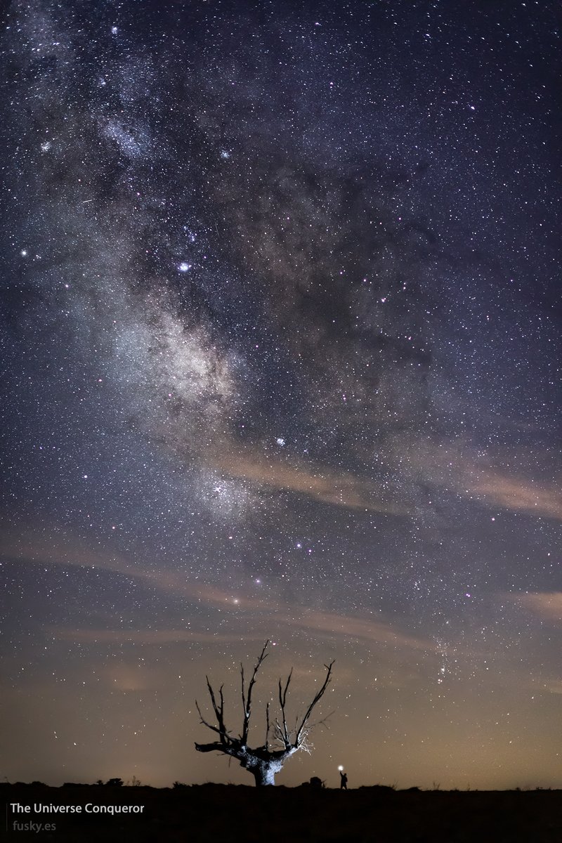 ¡Nuestro Canon Pro Master <a href="/fuskynocturno/">Fusky</a> nos aconseja! Usar un 50mm para capturar la Vía Láctea magnifica su presencia, especialmente si incluimos elementos que aporten escala.
📸 5 s | f/1.2 | ISO 3200