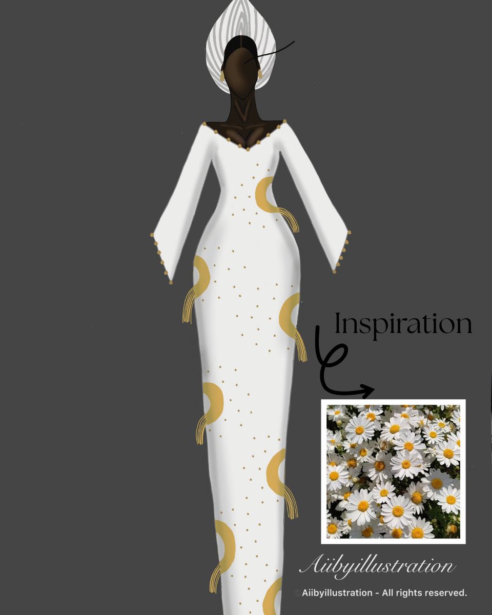 aiiby1's tweet image. Five days of flower inspired Aso Oke outfits.
DAY 2 - Daisies also known as Marguerite Daisies. 

Inspired by Daisy. 
Soft, pure and timeless. Perfect for a soft Yoruba bride.