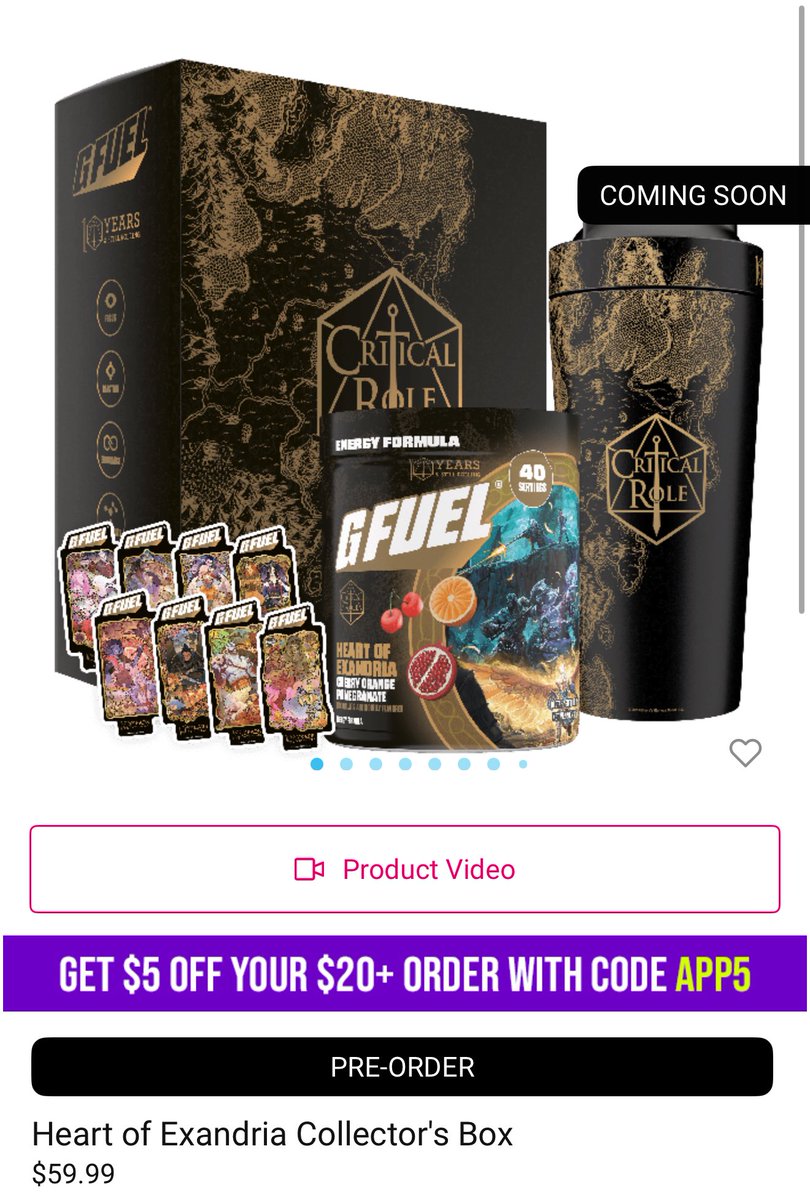 THECRAZEDJAY's tweet image. The new @GFuelEnergy x @CriticalRole collection is out now! 👀
Make sure you get your hands on this INSANE #Criticalrole collection before it’s gone! 😳
Make sure you use code “JAY” to save yourself up to 30% off! 🫡